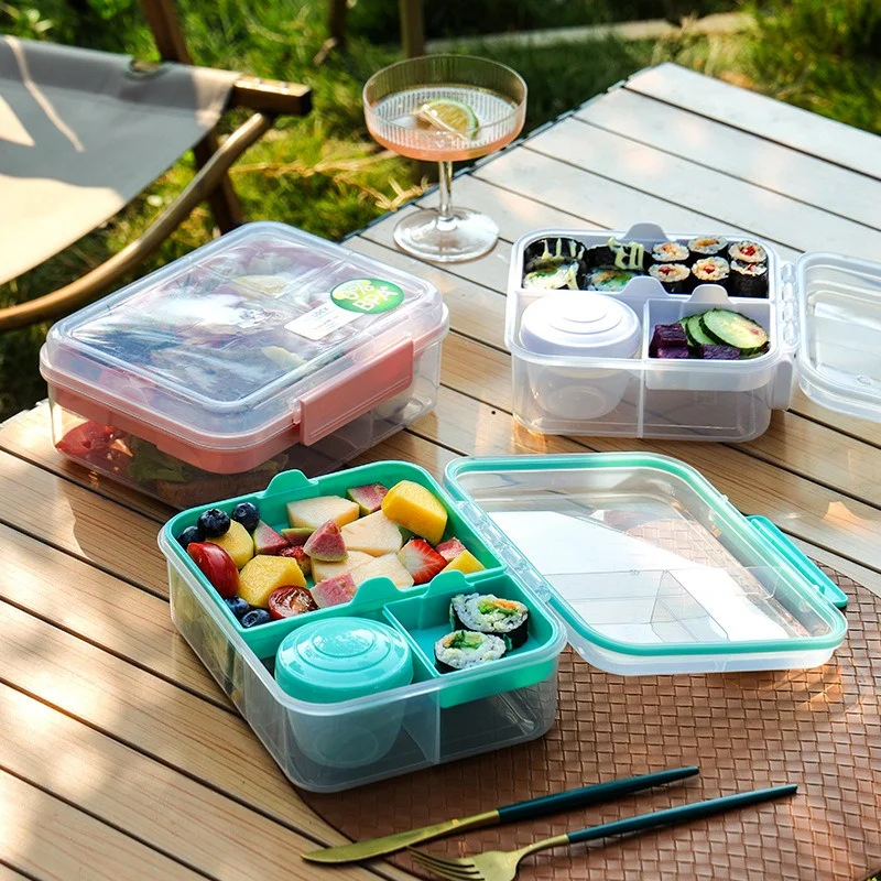 Bento Box Two Tier - تصميم مقبض محمول بطبقة مزدوجة صندوق