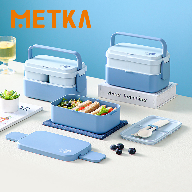 نزهة علب الاغذية ألياف الخيزرا - مراجعة Bento Box Two Tier وسعره