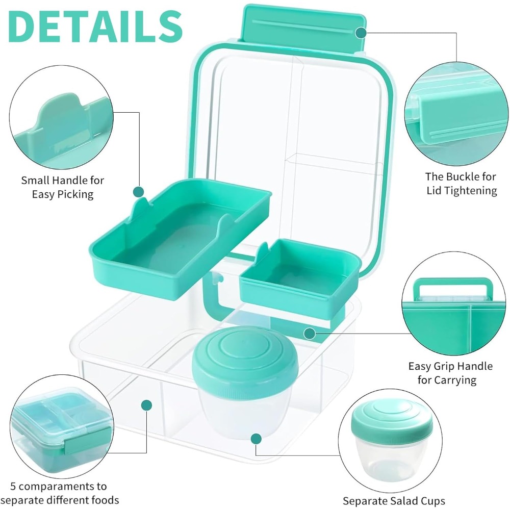 1 قطعة المحمولة مقسمة علب الاغ - مراجعة Bento Box Two Tier وسعره